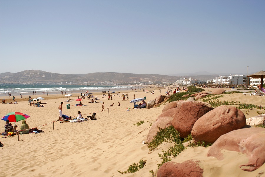 Пляж в Агадир, Марокко