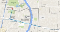 Дорога від станції метро Невський проспект до площі Мистецтв займе також близько 10-15 хвилин