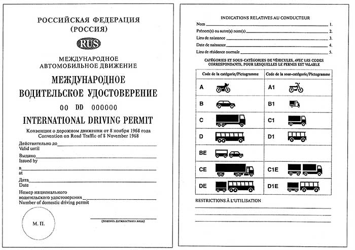 Міжнародні водійські права видаються без складання іспитів на термін 3 роки, але не більше терміну дії російських водійських прав за місцем реєстрації громадян