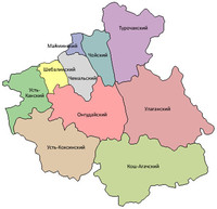 Згідно адміністративно-територіальним закону, Республіка Алтай ділиться на одне місто Гірничо-Алтайськ і десять районів